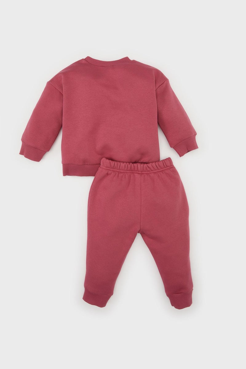 ديفاكتو طقم بيبي بناتي سويت شيرت وسويت بانتس خفيف قصة عادية - قطعتين - Image 5